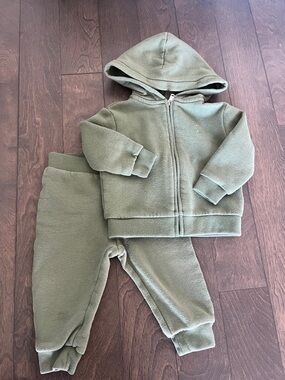 Ralph Lauren Olive Green Kids Hoodie & Joggers Set